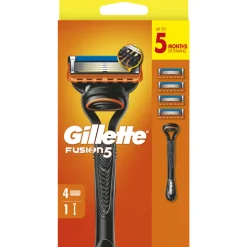 GILLETTE FUSION 5 RASOIO 5 LAME MANUALE e 4 RICARICHE