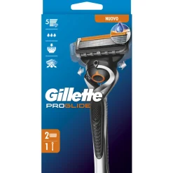 GILLETTE PROGLIDE RASOIO 5 LAME MANUAL FLEXBALL + 2 RICAMBIO