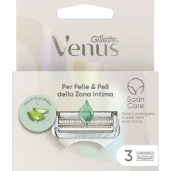 GILLETTE VENUS RICAMBI PER PELLE E PELI ZONA INTIMA 3 PEZZI