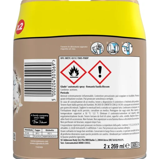 GLADE AUTOMATIC SPRAY RICARICA VANILLA BLOSSOM 2 PEZZI DA 269 ML