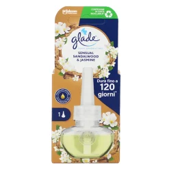 GLADE ELECTRIC ESSENTIAL OIL RICARICA LIQUIDA SENSUAL SANDALWOOD & JASMINE 20 ML DURATA 120 GIORNI per DIFFUSORE ELECTRIC