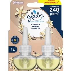 GLADE ELECTRIC ESSENTIAL OIL 2 RICARICHE LIQUIDE DA 20 ML ROMANTIC VANILLA BLOSSOM DURATA 240 GIORNI per DIFFUSORE ELECTRIC