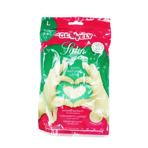 GLOVELY SATIN COMFORT 100% NATURAL LATEX SATINATO SIZE L 8/8,5
