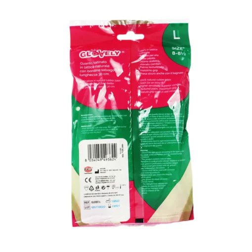 GLOVELY SATIN COMFORT 100% NATURAL LATEX SATINATO SIZE L 8/8,5