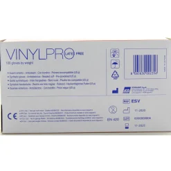 GLOVES VINYL PRO GUANTI MONOUSO CON POLVERE 100 PEZZI TAGLIA L