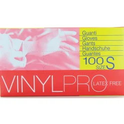 GLOVES VINYL PRO GUANTI MONOUSO CON POLVERE 100 PEZZI TAGLIA S