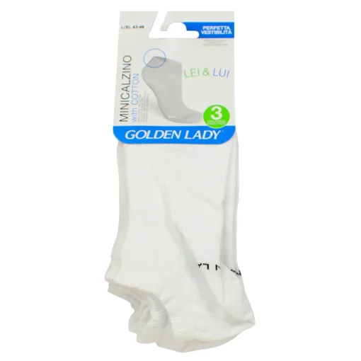 GOLDEN LADY CALZINO MINI LUI&LEI BIANCO 3 PAIA TAGLIA L/XL