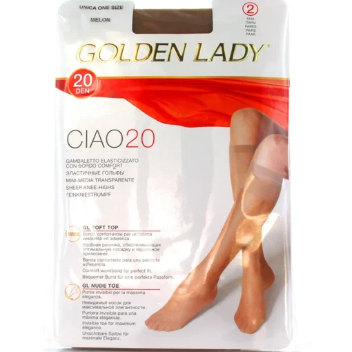 GOLDEN LADY GAMBALETTO CIAO 20 DEN 2 PAIA MELON TAGLIA UNICA