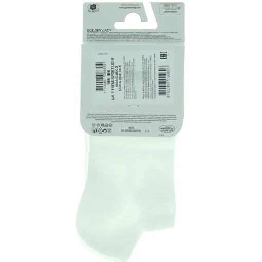 GOLDEN LADY SPORTY CALZINO LISCIO A SCOMPARSA BIANCO TAGLIA UNICA