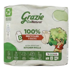 GRAZIE NATURAL ASCIUGATUTTO 2 ROTOLI MAXI 100 STRAPPI 2 VELI  (INCARTO ESTERNO IN CARTA)