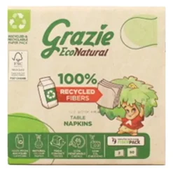 GRAZIE NATURAL TOVAGLIOLI 33x33 2 VELI 50 PEZZI  (INCARTO ESTERNO IN CARTA)