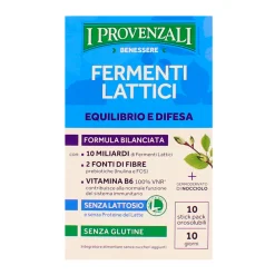 I PROVENZALI FERMENTI LATTICI EQUILIBRIO DELLA FLORA INTESTINALE SENZA LATTOSIO SENZA GLUTINE 10 STICK OROSOLUBILI INTEGRATORE ALIMENTARE