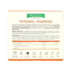 I PROVENZALI POTASSIO E MAGNESIO RICARICA E VITALITA' 20 BUSTINE IDROSOLUBILI INTEGRATORE ALIMENTARE