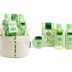 IDC INSTITUTE ALOE VERA SPA SET 4 PZ  (BODY LOTION VASO 50 ML - BATH SALTS - SHOWER GEL 150 ML - BUBBLE BATH 150 ML)