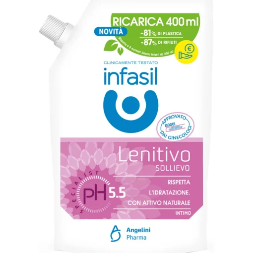 INFASIL INTIMO LENITIVO SOLLIEVO pH 5.5 RICARICA BUSTA 400 ML