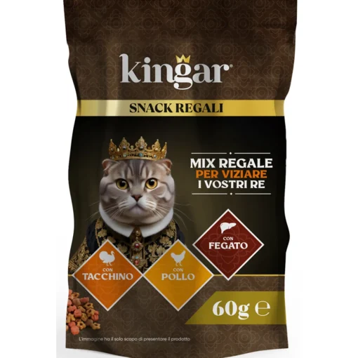 KINGAR CAT SNACK BUSTA PARTY MEATY TACCHINO POLLO FEGATO 60 GR.