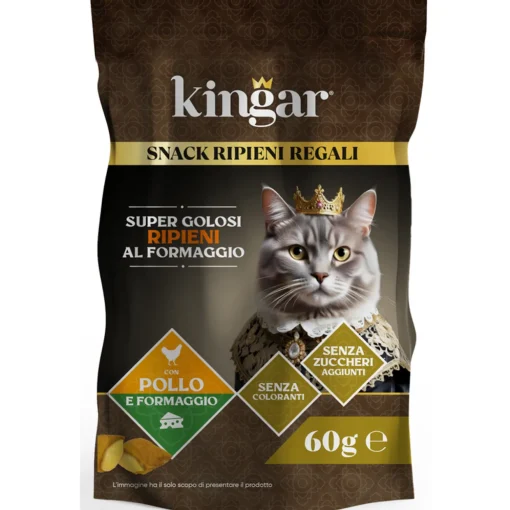 KINGAR CAT SNACK BUSTA POLLO E FORMAGGIO 60 GR.