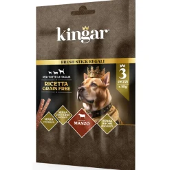 KINGAR DOG SNACK STICK MANZO 3 PEZZI x 10 GR.