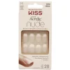 KISS ACRYLIC NUDE FRENCH CASHMERE KIT 28 UNGHIE ARTIFICIALI MEDIE - PUNTA SQUADRATA + COLLA 2 gr