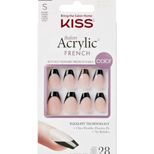 KISS ACRYLIC NUDE FRENCH COLOR FLAME 28 NAILS