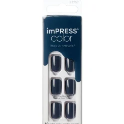 KISS IMPRESS COLOR COFFIN SHAPE 30 UNGHIE AUTOADESIVE SENZA COLLA GRAYTITUDE