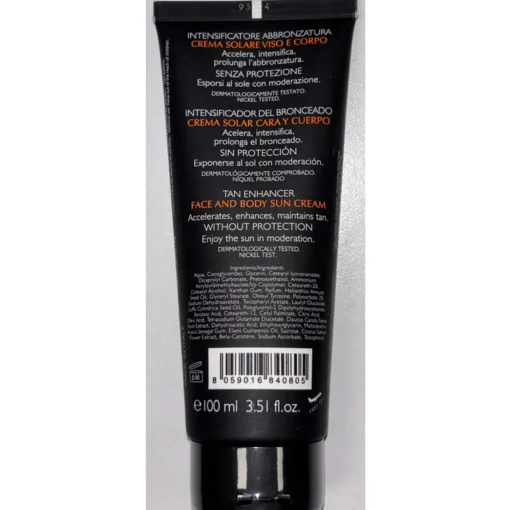 LABCARE COSMETICS SUN 100% INTENSIFICATORE ABBRONZATURA CREMA SOLARE VISO e CORPO TUBO 100 ML