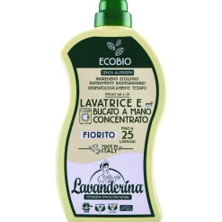 LAVANDERINA ECOBIO LAVATRICE E BUCATO A MANO CONCENTRATO FIORITO 25 LAVAGGI 1000 ML