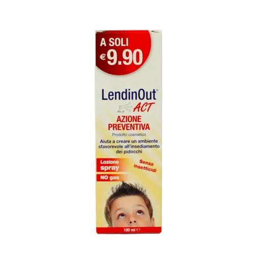 LENDINOUT ACT AZIONE PREVENTIVA INSEDIAMENTO PIDOCCHI LOZIONE SPRAY SENZA INSETTICIDI 100 ML