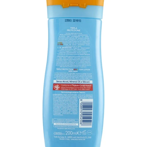 LEOCREMA SOLARE BIMBI LATTE RESISTENTE ALL'ACQUA TRIPLA PROTEZIONE SPF50+ 200 ML