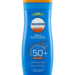 LEOCREMA SOLARE TRIPLA AZIONE LATTE IDRATANTE SPF50+ RESISTENTE ALL'ACQUA 200 ML