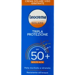 LEOCREMA SOLARE TRIPLA PROTEZIONE CREMA VISO IDRATANTE SPF50+ 50 ML