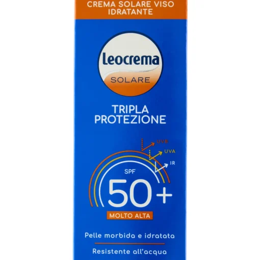 LEOCREMA SOLARE TRIPLA PROTEZIONE CREMA VISO IDRATANTE SPF50+ 50 ML