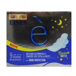 LINES E' CON ALI NOTTE 9 PZ. ASSORBENTI ee