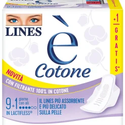LINES e' COTONE GIORNO CON ALI 9+1 PZ  ASSORBENTI