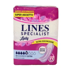 LINES SPECIALIST EXTRA ASSORBENTI ANTI-ODORE 10 PEZZI - DISPOSITIVO MEDICO  CE CLASSE 1