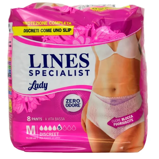 LINES SPECIALIST PANTS DISCREET MEDIUM 8 PEZZI - DISPOSITIVO MEDICO CE CLASSE 1