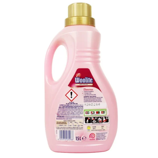 LIP WOOLITE DETERSIVO LIQUIDO BUCATO A MANO E LAVATRICE ROSA LANA E DELICATI 25 LAVAGGI 1,5 LT