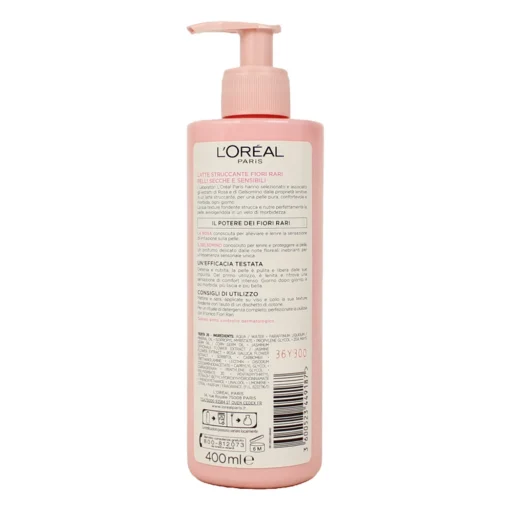 L'OREAL LATTE STRUCCANTE FIORI RARI PELLI SECCHE E SENSIBILI 400 ML