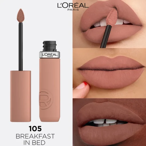 L'OREAL ROSSETTO LIQUIDO INFAILLIBLE MATTE RESISTANCE 16H N.105 BREAKFAST IN BED