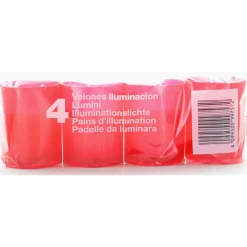 LUMINO VOTIVO SER 10B ROSSO 4 PZ. LUMINI (durata 23 ore)