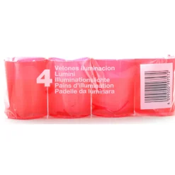 LUMINO VOTIVO SER 10B ROSSO 4 PZ. LUMINI (durata 23 ore)