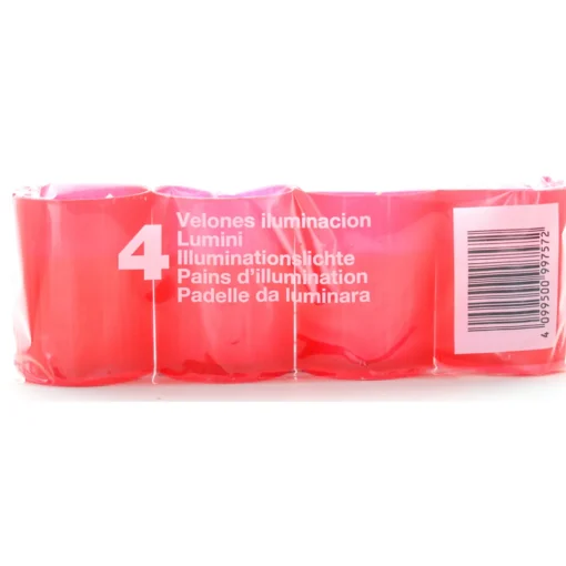 LUMINO VOTIVO SER 10B ROSSO 4 PZ. LUMINI (durata 23 ore)