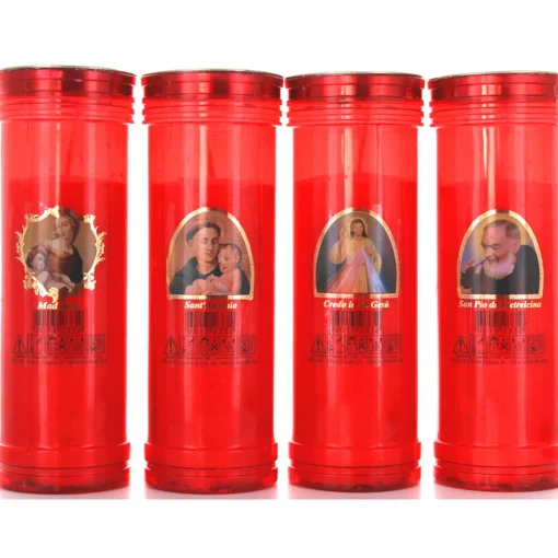 LUMINO VOTIVO SER 50T ROSSO IMMAGINI ASSORTITE DURATA 82 ORE LUMINI
