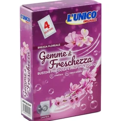 L'UNICO ORIGINALE GEMME DI FRESCHEZZA PROFUMA BUCATO LAVATRICE BREZZA FLOREALE 4 BUSTINE