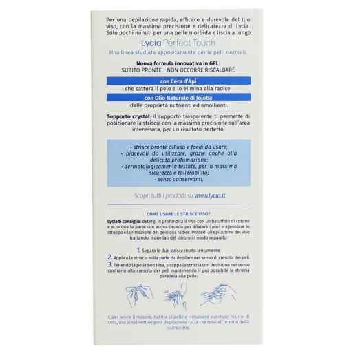 LYCIA DEPILAZIONE STRISCE VISO CON CERA D'API E OLIO JOJOBA 20 PZ