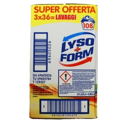 LYSOFORM DETERSIVO IGIENIZZANTE COLORI BRILLANTI 3 PEZZI DA 36 LAVAGGI=108