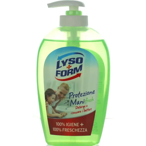 LYSOFORM PROTEZIONE MANI SAPONE LIQUIDO FRESH DETERGE E RIMUOVE I BATTERI 100% IGIENE + 100% FRESCHEZZA 250 ML.