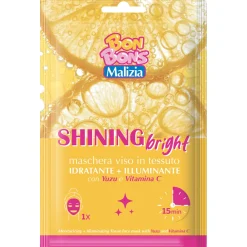 MALIZIA BON BONS MASCHERA VISO SHINING BRIGHT IN TESSUTO IDRATANTE + ILLUMINANTE CON YUZU E VITAMINA C