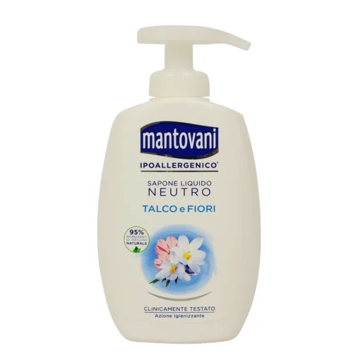 MANTOVANI SAPONE LIQUIDO MANI NEUTRO TALCO E FIORI AZIONE IGIENIZZANTE 300 ML