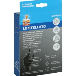 MASTRO LINDO GUANTI LO STELLATO Guanti Monouso in Nitrile nero senza polvere. Idoneo per contatto con alimenti. Taglia M-L